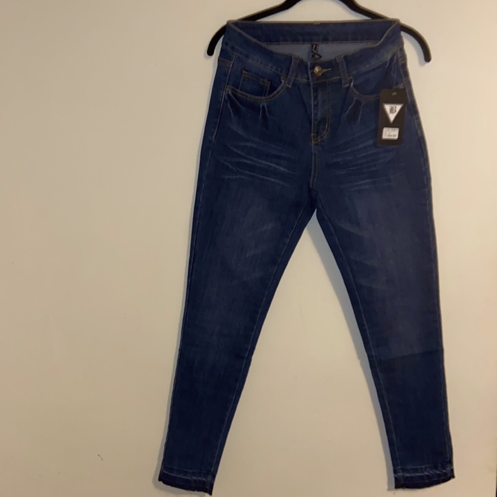 Dark wash mid rise denim jeans